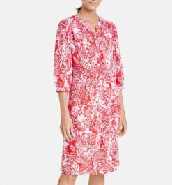 GERRY WEBER Dames Midi-jurk Ecru/Weiss/Rot/Orange Druck-44 14 GERRY WEBER Dames Midi-jurk Ecru/Weiss/Rot/Orange Druck-44 -Trendsyol Winkel 1120x1200