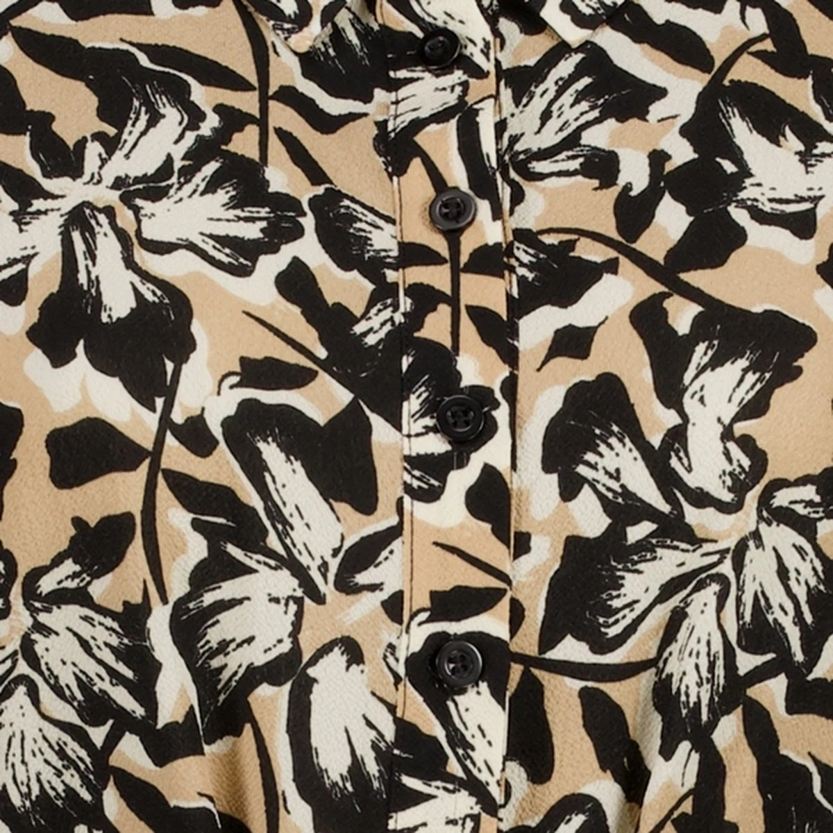 TwoDay Dames Jurk Met Bloemen Beige Zwart - Maat M 4 TwoDay Dames Jurk Met Bloemen Beige Zwart - Maat M - Afbeelding 2