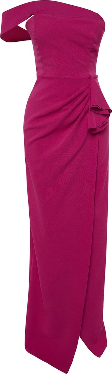 Trendyol Vrouwen Een Schouder Carmen Kraag Verschuiving Avond- & Galajurk 4 Trendyol Vrouwen Een Schouder Carmen Kraag Verschuiving Avond- & Galajurk - Afbeelding 2
