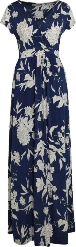 Cassis Lange Wikkeljurk Met Bloemenmotief