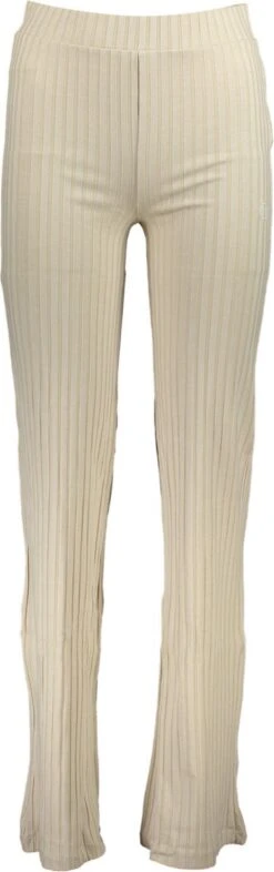 Calvin Klein Elongated Rib Pants Broeken & Jumpsuits Dames - Jeans - Broekpak - Beige - Maat M -Trendsyol Winkel 377x1200