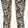 TwoDay Flared Dames Broek Beige Met Bloemprint - Maat L