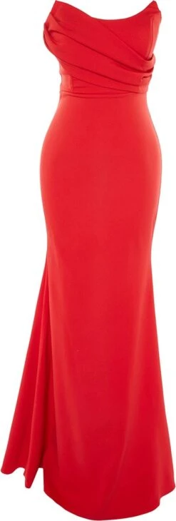 Trendyol Vrouwen Standaard Mouw Strapless Meermin Avond- & Galajurk -Trendsyol Winkel 406x1200