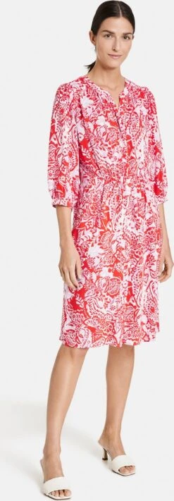 GERRY WEBER Dames Midi-jurk Ecru/Weiss/Rot/Orange Druck-44 13 GERRY WEBER Dames Midi-jurk Ecru/Weiss/Rot/Orange Druck-44 -Trendsyol Winkel 417x1200 1