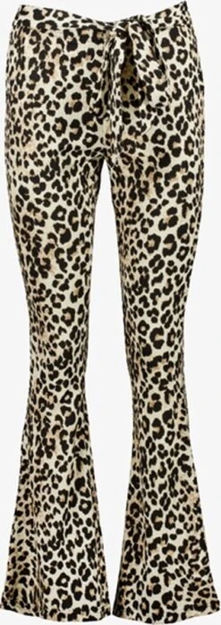 TwoDay Dames Flared Broek Met Luipaardprint - Bruin - Maat L