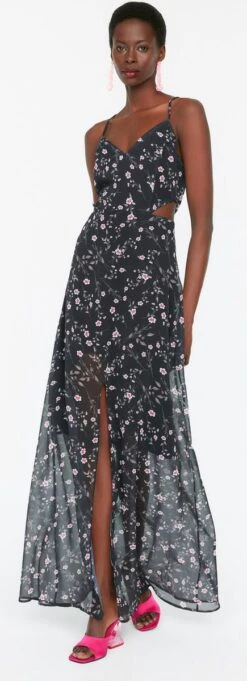 Trendyol Vrouwen Standaard Mouw V-hals A-lijn Jurk -Trendsyol Winkel 435x1200