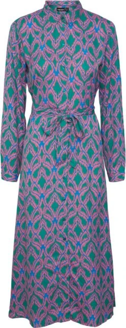 PIECES PCASHLEY LS MIDI SHIRT DRESS D2D Dames - Maat S