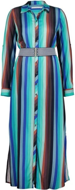 DIDI Dames Dress Blush In Blue With Friends Stripe Print Maat 36 -Trendsyol Winkel 474x1200