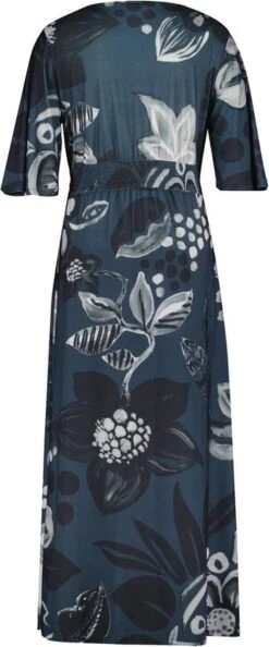 DIDI Dames Long Dress Lani Met Donkerblauwe Eyecandy XXL Print Maat 44