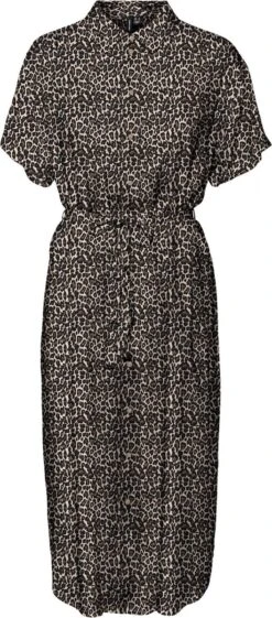 VERO MODA VMBUMPY SS CALF SHIRT DRESS NOOS Dames Jurk - Maat L