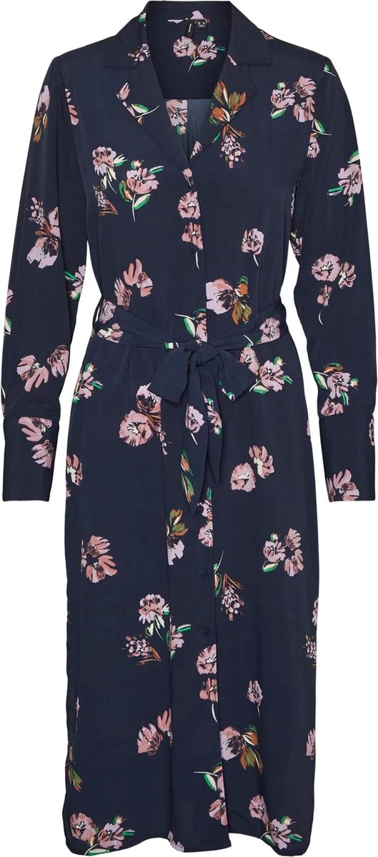 Vero Moda Jurk Vmlydia Ls Calf Shirt Dress Wvn 10278874 Navy Blazer Dames Maat - M 3 Vero Moda Jurk Vmlydia Ls Calf Shirt Dress Wvn 10278874 Navy Blazer Dames Maat - M