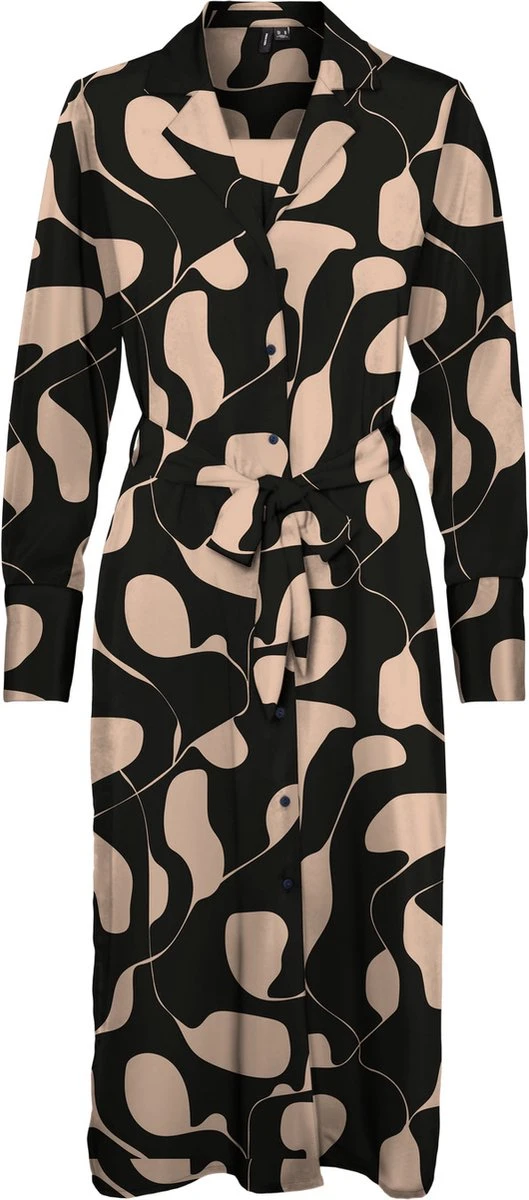 VERO MODA VMLYDIA LS CALF SHIRT DRESS WVN Dames Jurk - Maat L 3 VERO MODA VMLYDIA LS CALF SHIRT DRESS WVN Dames Jurk - Maat L