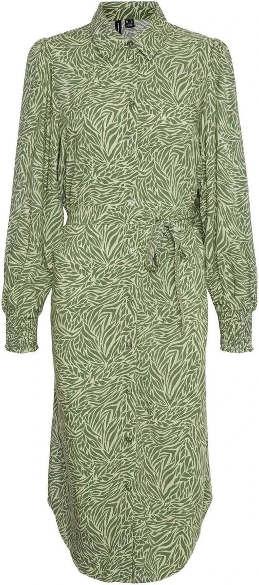 Vero Moda Jurk Vmsara Ls Calf Shirt Dress Wvn 10282451 Reseda/sara Dames Maat - XL 3 Vero Moda Jurk Vmsara Ls Calf Shirt Dress Wvn 10282451 Reseda/sara Dames Maat - XL