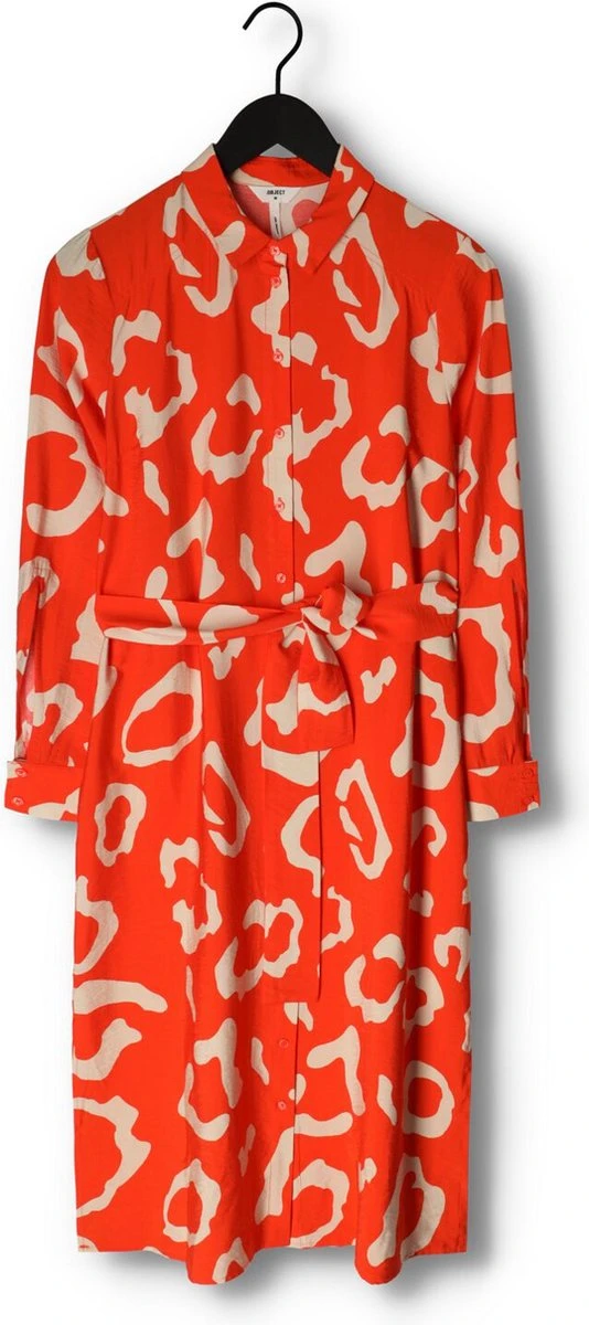 Object Jacira Tilda L/s Shirt Dress Jurken Dames - Rok - Jurk - Koraal - Maat 38 4 Object Jacira Tilda L/s Shirt Dress Jurken Dames - Rok - Jurk - Koraal - Maat 38 - Afbeelding 2