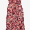 TwoDay Dames Maxi Jurk Bloemenprint Rood - Maat XL