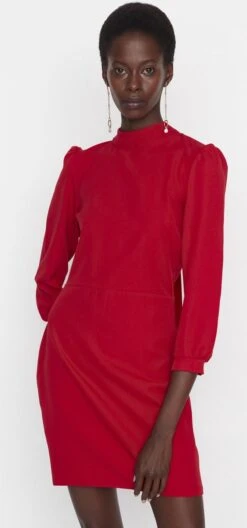 Trendyol Vrouwen Ballon Mouw Staande Kraag Bodycon Jurk