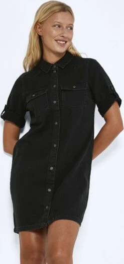 NOISY MAY NMSIGNE S/S DENIM DRESS BI058BL NOOS Dames - Maat XS -Trendsyol Winkel 566x1200 4