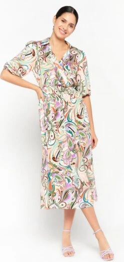 LOLALIZA Satijnen Hemdjurk - Beige - Maat 40