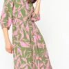 LOLALIZA Maxi-jurk Met Bloemenprint - Khaki - Maat 48 -Trendsyol Winkel 599x1200