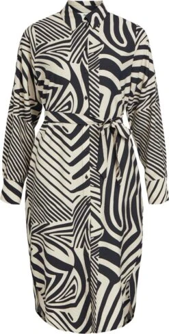 Object OBJFALINE LS SHIRT DRESS A VIP 23 Dames Jurk BLACK - Maat 42