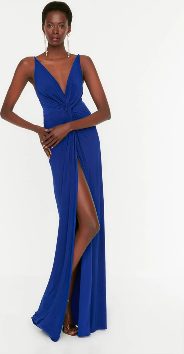 Trendyol Vrouwen Standaard Mouw V-hals Meermin Avond- & Galajurk 3 Trendyol Vrouwen Standaard Mouw V-hals Meermin Avond- & Galajurk