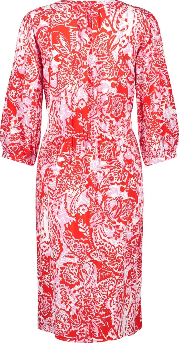 GERRY WEBER Dames Midi-jurk Ecru/Weiss/Rot/Orange Druck-44 4 GERRY WEBER Dames Midi-jurk Ecru/Weiss/Rot/Orange Druck-44 - Afbeelding 2