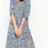 LOLALIZA Maxi-jurk Met Paisleyprint - Blauw - Maat 38