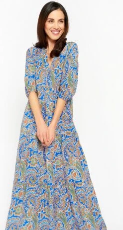 LOLALIZA Maxi-jurk Met Paisleyprint - Blauw - Maat 38