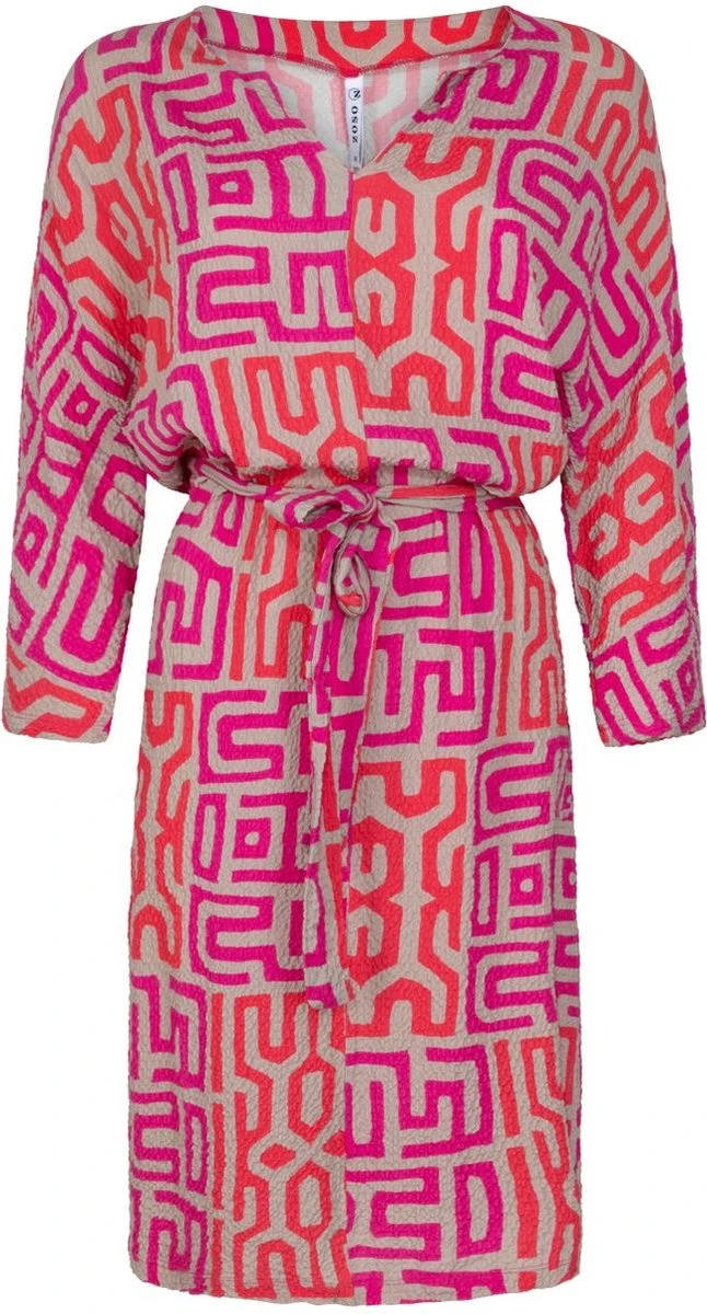 ZOSO 231 Leonie Fantasy Fabric Printed Dress Sand/Pink 6 ZOSO 231 Leonie Fantasy Fabric Printed Dress Sand/Pink - Afbeelding 4