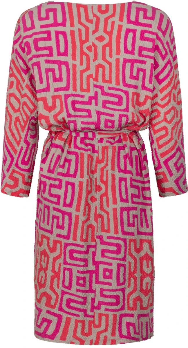 ZOSO 231 Leonie Fantasy Fabric Printed Dress Sand/Pink 5 ZOSO 231 Leonie Fantasy Fabric Printed Dress Sand/Pink - Afbeelding 3