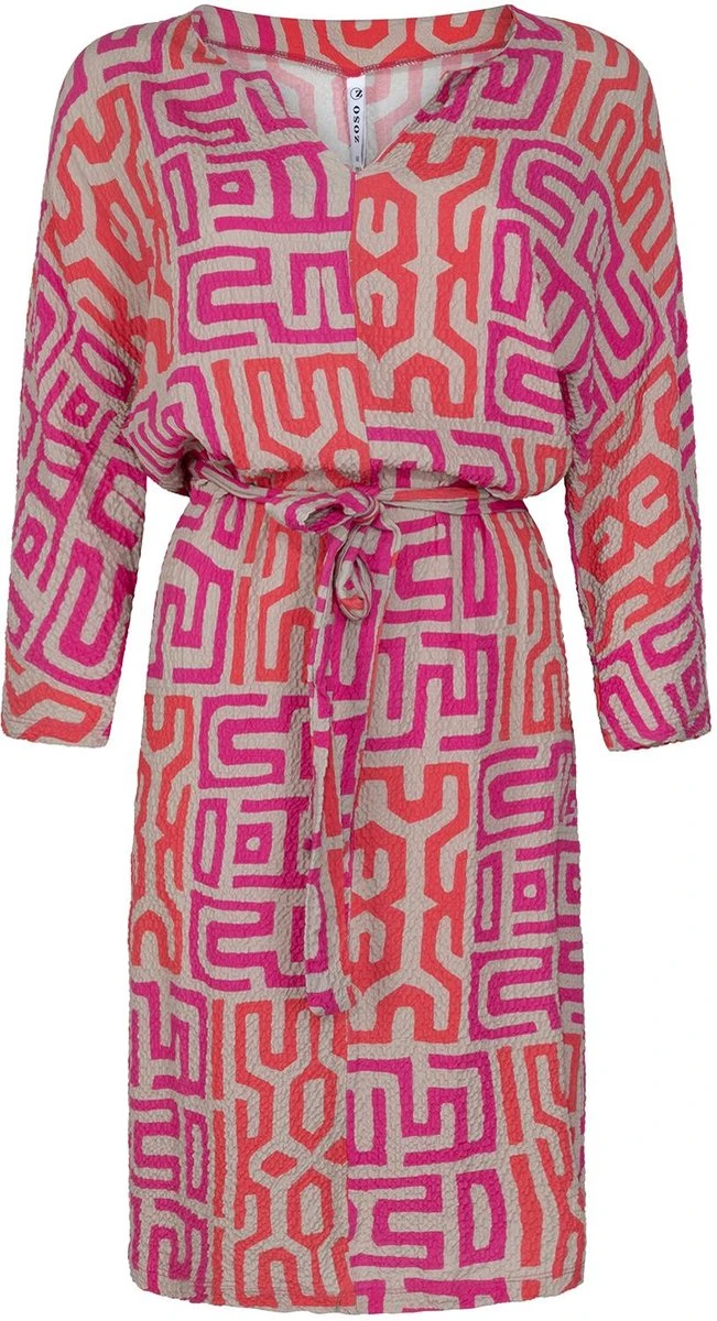 ZOSO 231 Leonie Fantasy Fabric Printed Dress Sand/Pink 3 ZOSO 231 Leonie Fantasy Fabric Printed Dress Sand/Pink