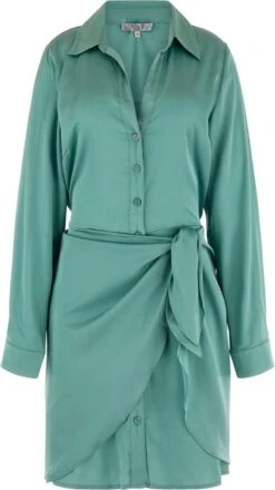 Guess ES LS Alya Dress Dames Jurk - Groen - Maat L