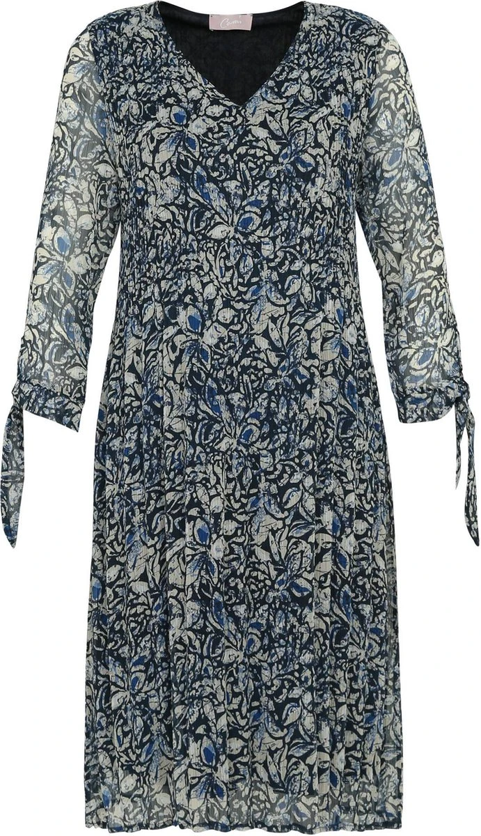 Cassis Lange Jurk Met Abstract Bloemenmotief En Plissé-effect 7 Cassis Lange Jurk Met Abstract Bloemenmotief En Plissé-effect - Afbeelding 5