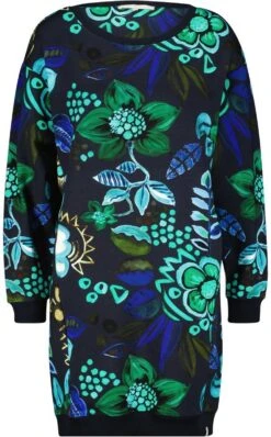 DIDI Dames Sweat Dress Lou Met Blauwe Eyecandy Print Maat 48