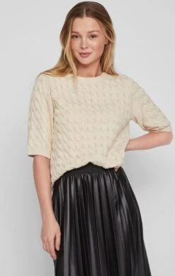 Vila - 14081277 - VICHAO O-NECK 2/4 CABLE KNIT TOP/SU -Trendsyol Winkel 761x1200