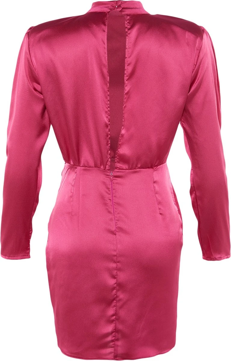 Trendyol Vrouwen Standaard Mouw Staande Kraag Omslag Jurk 8 Trendyol Vrouwen Standaard Mouw Staande Kraag Omslag Jurk - Afbeelding 6