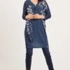 DIDI Dames Loose Dress Sandy Print In Darkblue With Eyecandy XXL Print. Maat 48 -Trendsyol Winkel 770x1200
