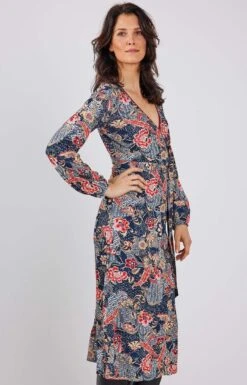 DIDI Dames Wrapp Dress Tiara In Darkblue With Red All Over The World Print Maat 40 10 DIDI Dames Wrapp Dress Tiara In Darkblue With Red All Over The World Print Maat 40 -Trendsyol Winkel 770x1200 6