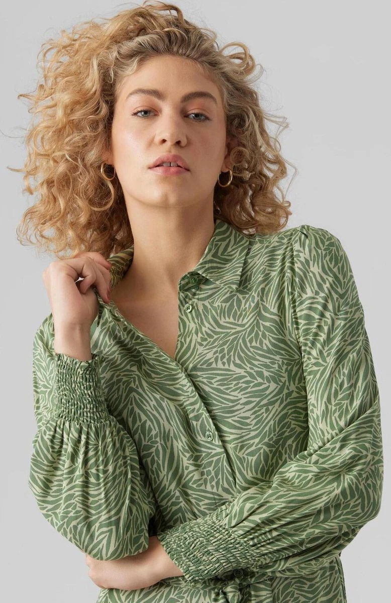 Vero Moda Jurk Vmsara Ls Calf Shirt Dress Wvn 10282451 Reseda/sara Dames Maat - XL 7 Vero Moda Jurk Vmsara Ls Calf Shirt Dress Wvn 10282451 Reseda/sara Dames Maat - XL - Afbeelding 5