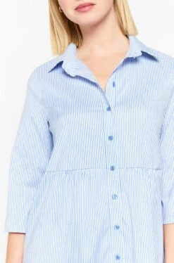 LOLALIZA Gestreepte Maxi Hemdjurk - Light Blauw - Maat 40 -Trendsyol Winkel 793x1200