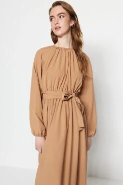 Trendyol Vrouwen Raglan Mouw Ronde Hals A-lijn Jurk -Trendsyol Winkel 800x1200 133