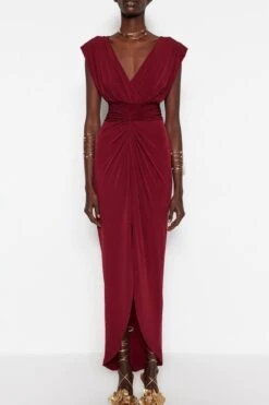 Trendyol Vrouwen Standaard Mouw V-hals Verschuiving Avond- & Galajurk -Trendsyol Winkel 800x1200 141