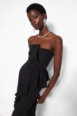 Trendyol Vrouwen Standaard Mouw Strapless Verschuiving Avond- & Galajurk -Trendsyol Winkel 800x1200 155