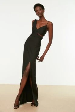 Trendyol Vrouwen Standaard Mouw V-hals Basis Avond- & Galajurk -Trendsyol Winkel 800x1200 205