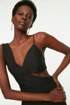 Trendyol Vrouwen Standaard Mouw V-hals Basis Avond- & Galajurk -Trendsyol Winkel 800x1200 206