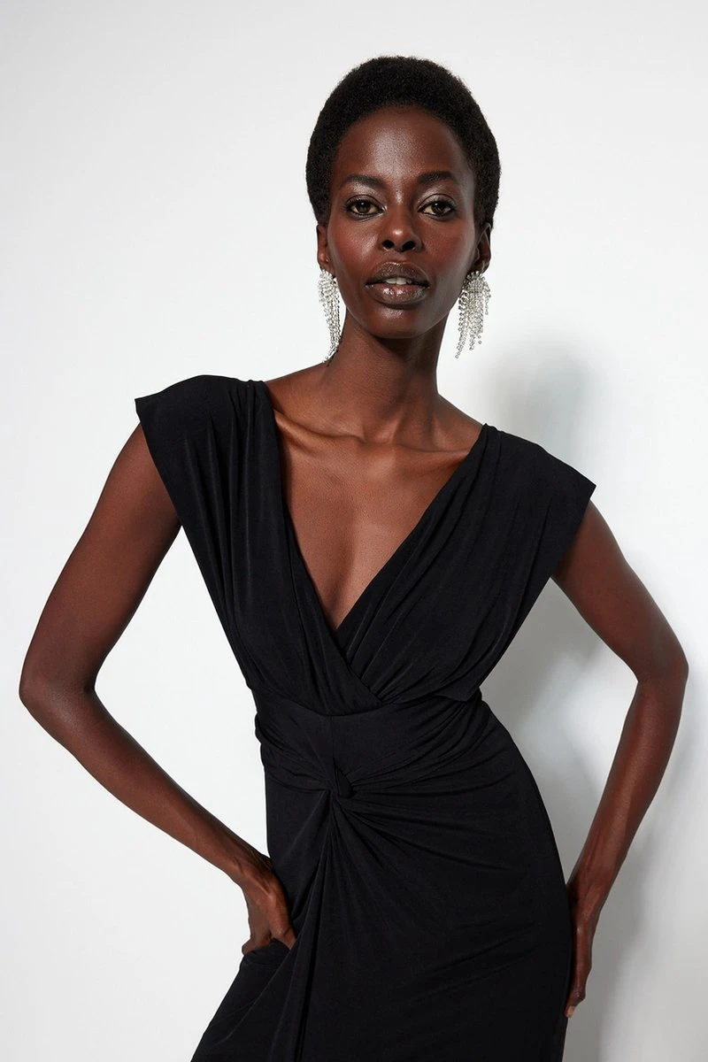 Trendyol Vrouwen Standaard Mouw V-hals Verschuiving Avond- & Galajurk 5 Trendyol Vrouwen Standaard Mouw V-hals Verschuiving Avond- & Galajurk - Afbeelding 3