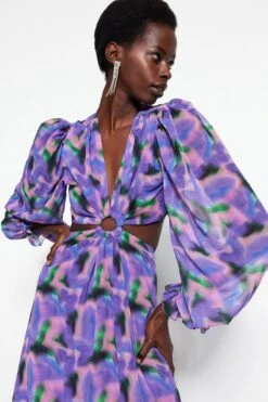 Trendyol Vrouwen Standaard Mouw V-hals A-lijn Avond- & Galajurk 20 Trendyol Vrouwen Standaard Mouw V-hals A-lijn Avond- & Galajurk -Trendsyol Winkel 800x1200 215