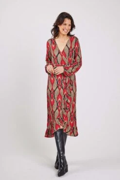 DIDI Dames Jersey Dress Jiva In Darkblue With Poppy Red Inca Print Maat 44 -Trendsyol Winkel 800x1200 219