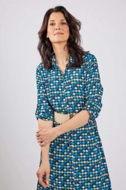DIDI Dames Dress Blush In Campanula Blue With Sunset Print. Maat 46 -Trendsyol Winkel 800x1200 231