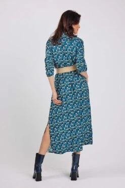 DIDI Dames Dress Blush In Campanula Blue With Sunset Print. Maat 46 -Trendsyol Winkel 800x1200 232